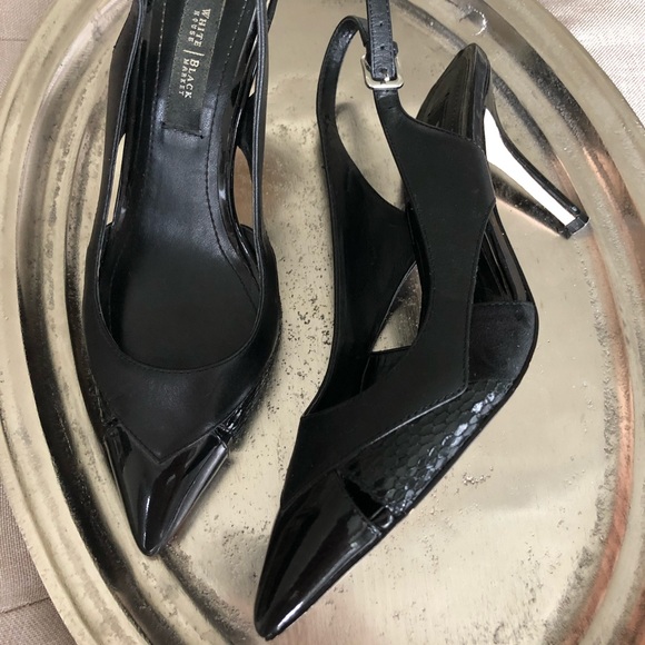 Black Slingback Mixed Media Shoes - Picture 3 of 5
